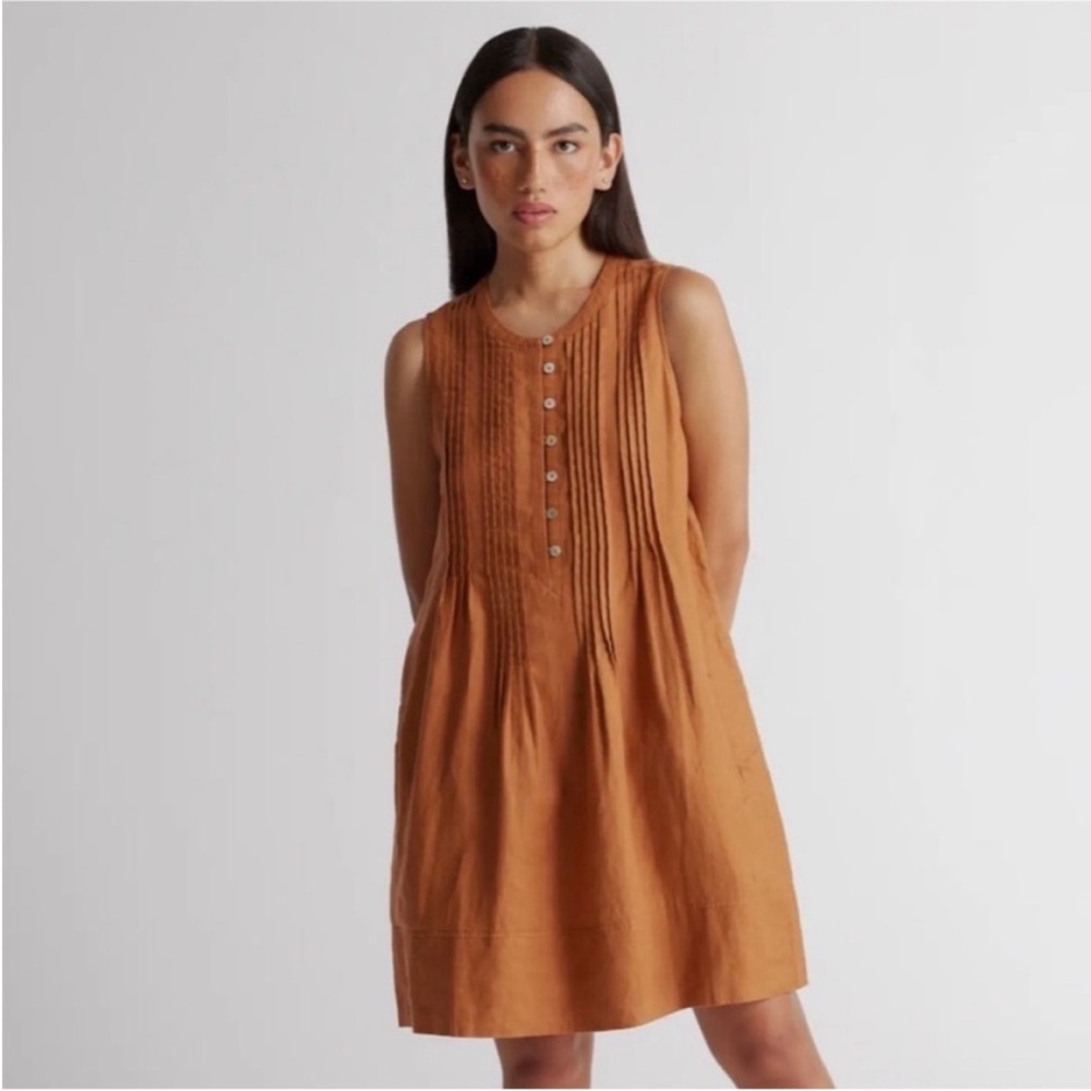 Quince Women's Mini Dress in Rust